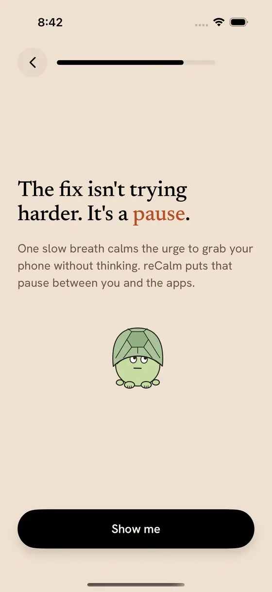 The pause: one breath between you and the apps.